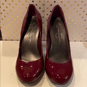 Jessica Simpson Crimson Patent Leather Heels
